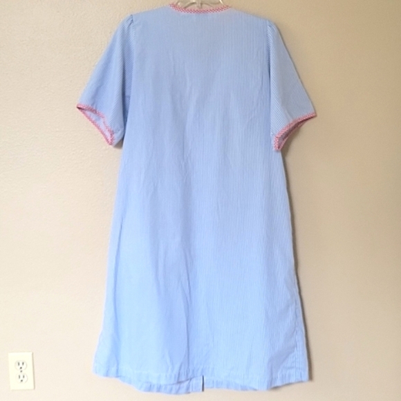 Kelly Reed Vintage Striped Apple Applique Button Front Nightgown - Size Medium - Picture 6 of 9